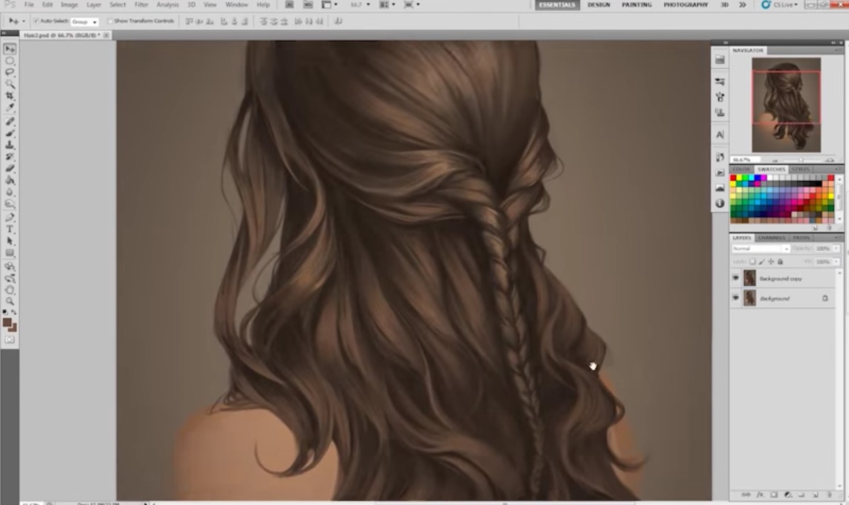 Painting Hair In Photoshop Photoshopを使った陰影の効いた髪の描き方チュートリアル Video Fish