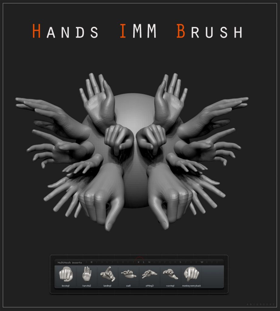 hands imm brush zbrush