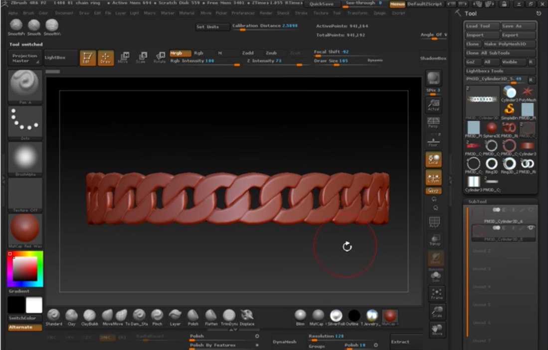 how to make a chain in zbrush